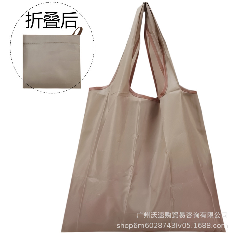 Medio color sólido imprimible LOGOTIPO bolso de color estático bolsa de nylon impermeable bolsa de compras de protección del medio ambiente plegable image 11