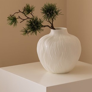 New White Textured Glass Vase, High-Looking Guest Restaurant Vase, Flower Arrangement, High-End Decorative Ornaments Available for Wholesale