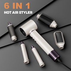 高速熱風コーム6in1ヘアアイロン 新型多機能ヘアドライヤーセット ブロードライヤーコーム 強風