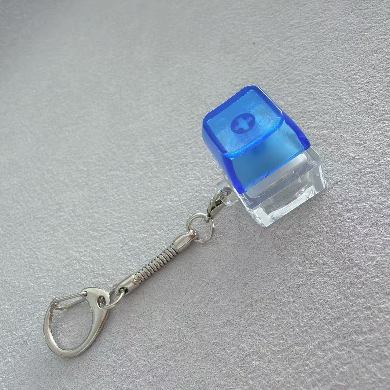 Single key-frosted semi-transparent blue cap (white shaft) silent