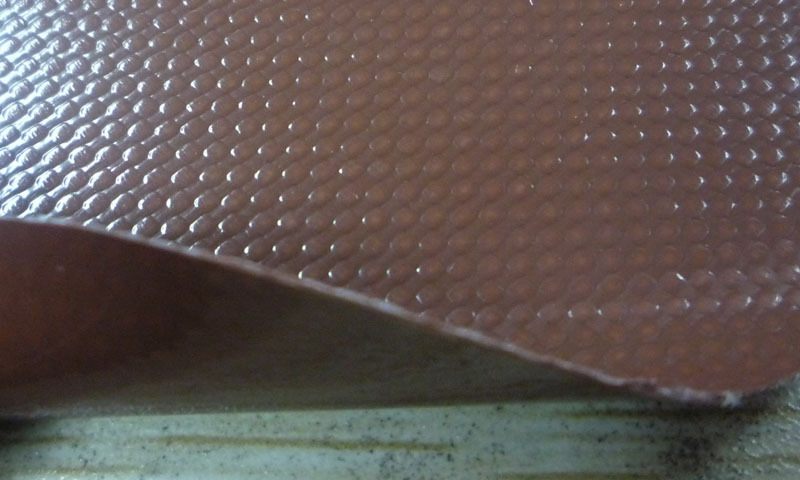 0.5mm双面高亮咖啡色PVC夹网布 充气玩具面料