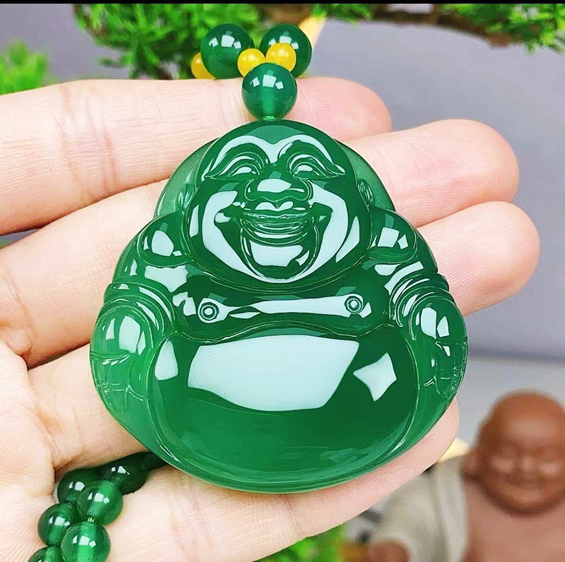 X009-a (black rope maitreya buddha necklace) 1 piece