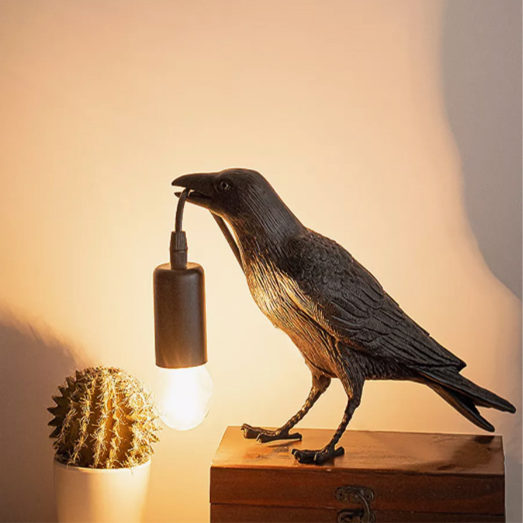 Lámpara de pared de resina de pájaros transfronterizos nórdico minimalista creativo dormitorio animal decoración decoración de lámpara de noche
