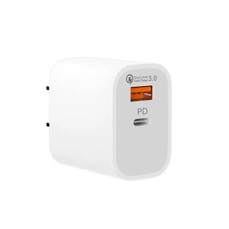 Cargador transfronterizo de doble puerto PD20w de EE. UU. Para teléfono móvil Apple 14/Android A C cargador de carga rápida
