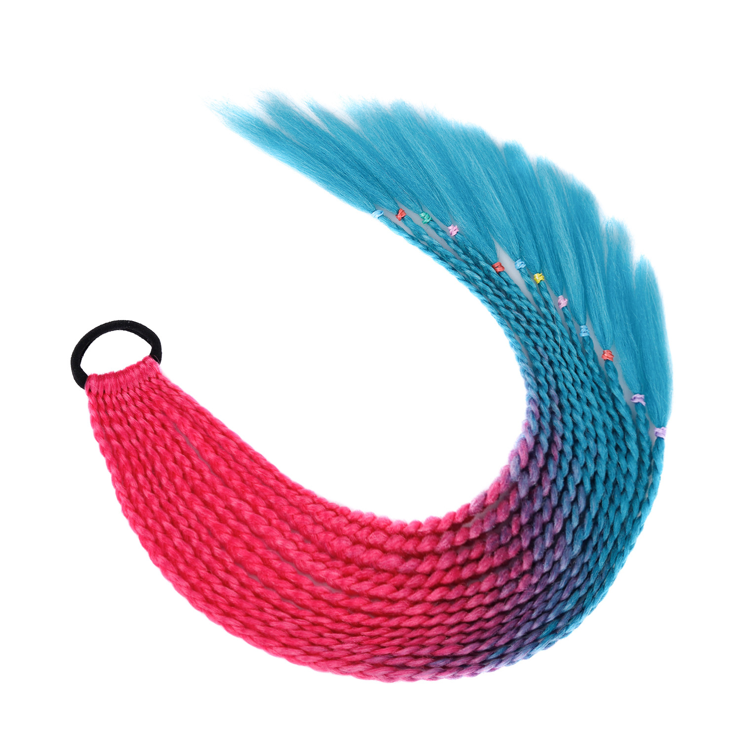 Cola de caballo B41# Rosa Rojo + Azul Lago