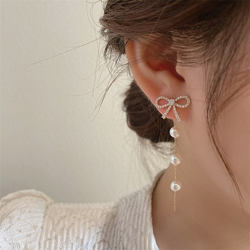 s925 silver needle long tassel earrings for women  new trendy Korean Dongdaemun design internet celebrity versatile earrings