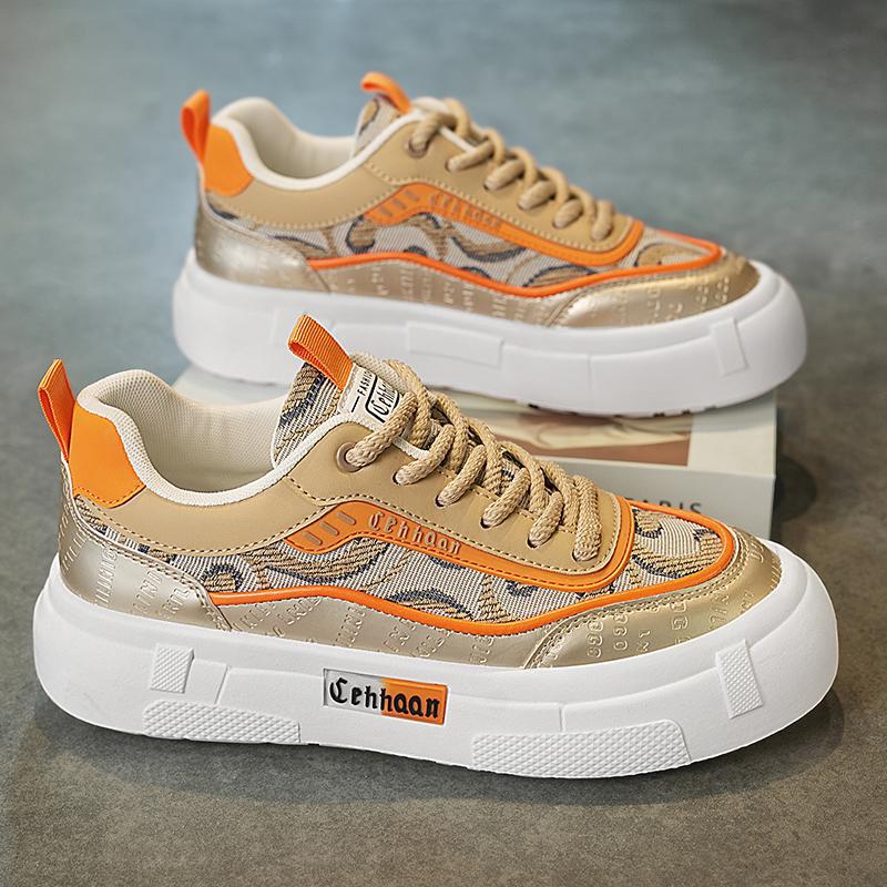 Zapatos de hombre primavera transpirable nicho tendencia original de todo fósforo zapatillas de deporte casuales para estudiantes zapatos de moda de lona blanca de suela gruesa