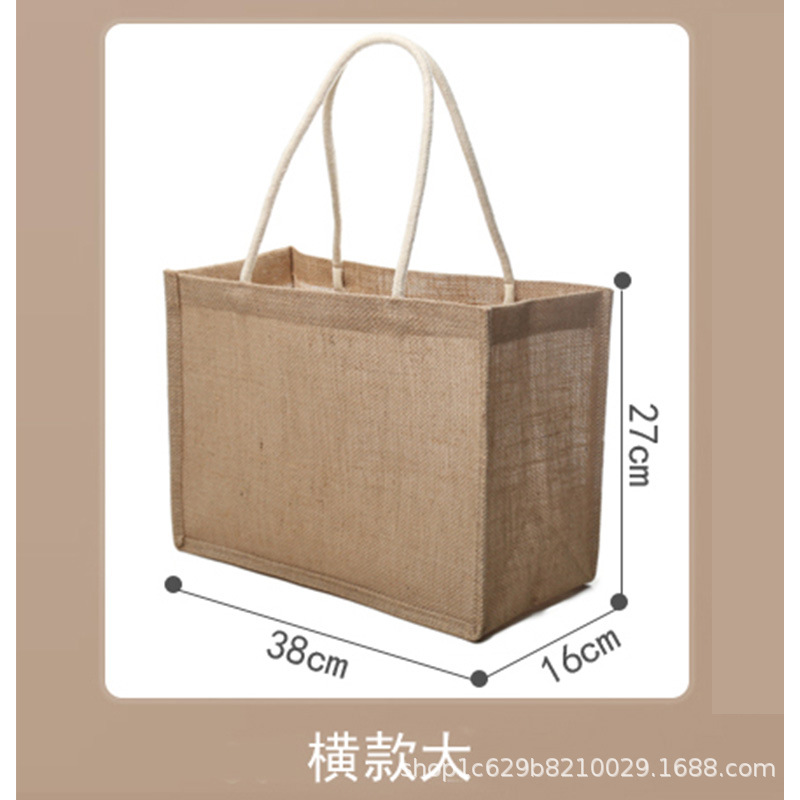 Bolsa de arpillera al por mayor bolsa de arpillera pintada a mano de Navidad bolsa de arpillera en blanco bolsa de yute MUJI