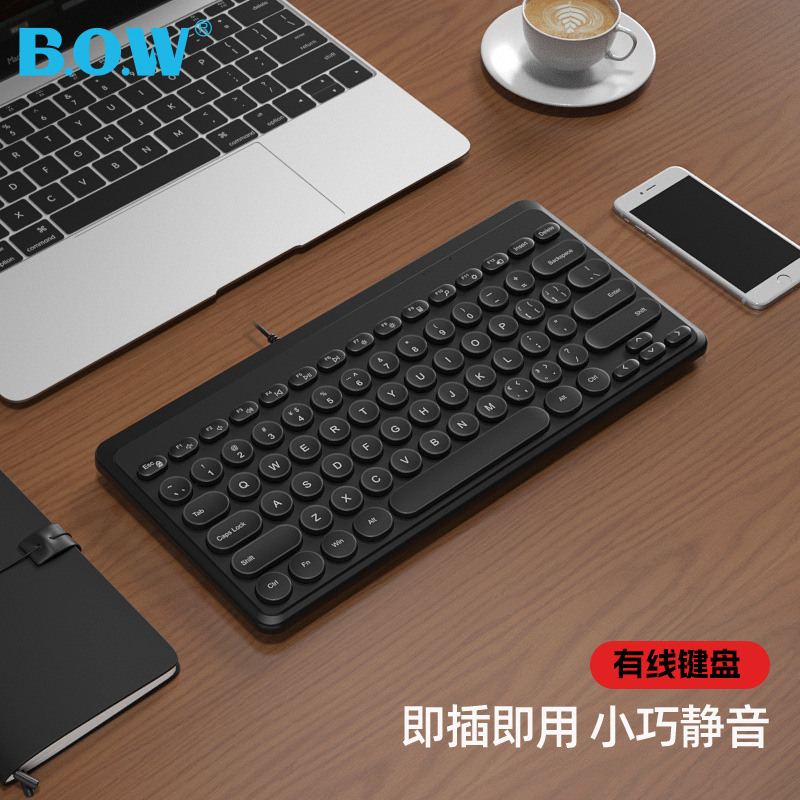 BOW 有線キーボード K610U 人間工学に基づいた快適な静音設計、コンパクトで持ち運びに便利、家庭用オフィス、静音オフィスに最適|undefined