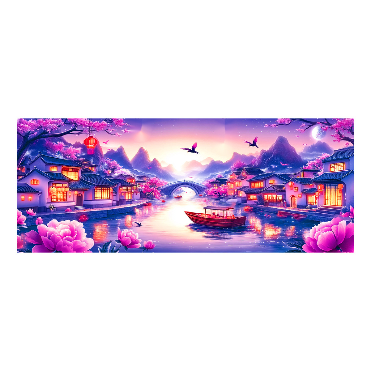 [Algodón importado] Mona Lisa Real Cruz de la noche de la luna-Jiangnan Dream nuevo estilo chino antiguo bordado decorativo