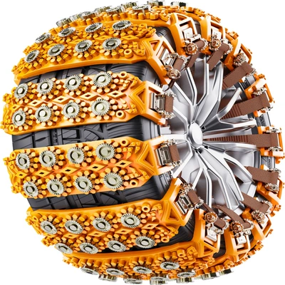 New Car Anti-Skid Chains, Tire snow chain - yellow-anti-skid-chains-6-pack-tools-included-snow-tank-8-nails