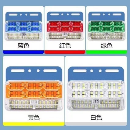 24V Led High-Brightness Waterproof Three-Row Ground-Side Lights for Large Trucks, Trailer Side Lights, Side Lights, Waist Lights, Super Bright Reversing Side Lights