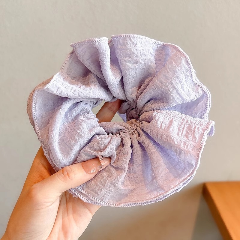 Corbata de pelo de intestino de lunares de crema grande coreana, gomas de goma de cola de caballo suaves para mujer, accesorios para el cabello de bola, accesorios para el cabello, cuerda para la cabeza