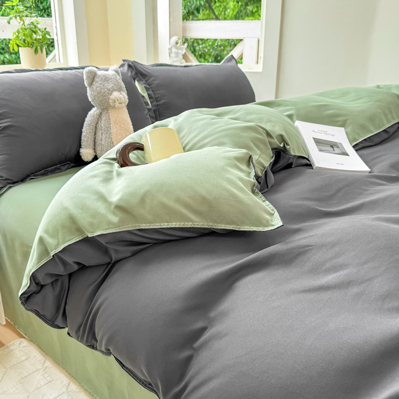 Matcha cinza escuro / 1,2m [capa de edredão 150*200cm, lençol 160*230cm, fronha 48*74cm] conjunto de três peças