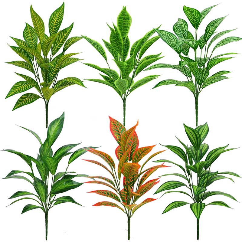 Decoración de hojas verdes de plantas falsas paisajismo en maceta decoración de interiores de sala de estar flores falsas decoración de flores falsas