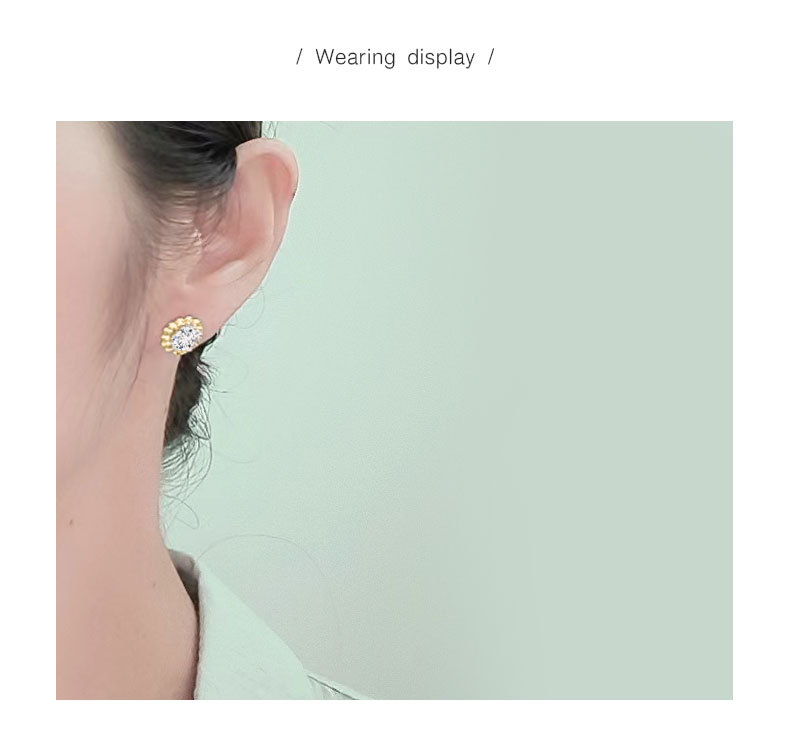925 Sterling Silver Ear Needle Material 1 Pair 925 Sterling Silver Zircon 925 Sterling Silver Earrings Geometric Ear Studs
