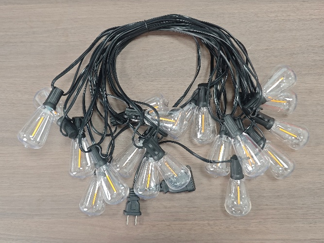 Guirnalda de luces LED con portalámparas E27 a prueba de agua, para exteriores, balcones, jardines, luces colgantes coloridas, iluminación para camping, decoración, cable con núcleo de cobre