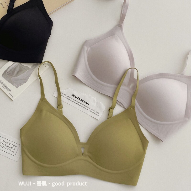 Wuji Liangpin* Big Brand Alternative Inner+Outer Skin-Friendly 7A Antibacterial Jelly Soft Support Small Chest Gathering Wireless Bra Wuji Liangpin* Big Brand Alternative Inner+Outer Skin-Friendly 7A Antibacterial Jelly Soft Support Small Chest Gathering Wireless Bra