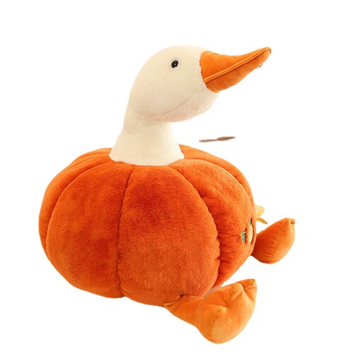 Cross-border large goose plush toy, big cloth doll sleeping pillow, gift for girls, cute pumpkin goose plush toy