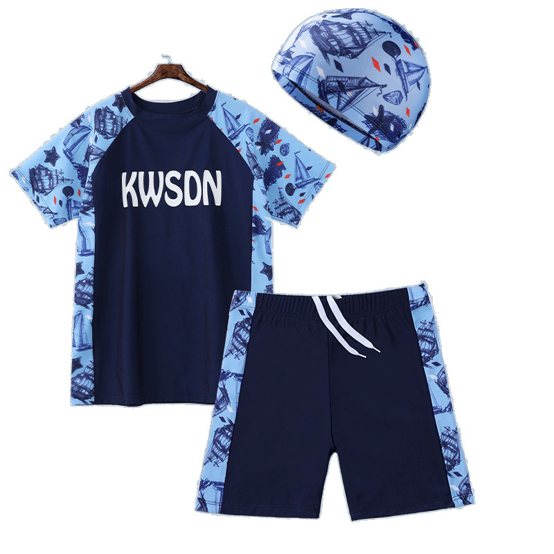 Pantalones de baño para niños, niños grandes, niños gordos, trajes de baño para niñas, pantalones de baño para adolescentes, set de sombreros de baño