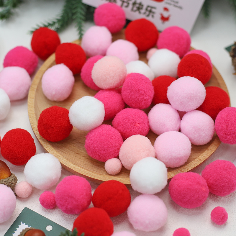 鲜花玩偶玩具花束节日礼品礼盒装饰点缀装饰品小毛球彩色七彩毛球