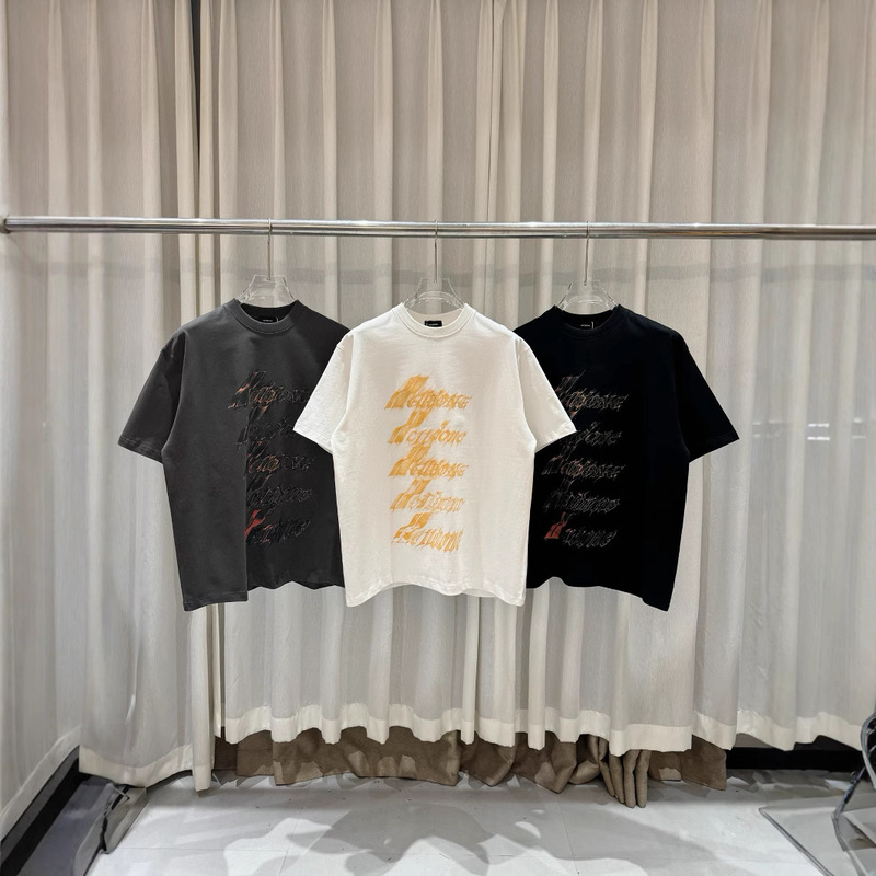 25SS新作we11one MOON早春新作炎弾幕半袖定番ロゴデザインtシャツ|undefined