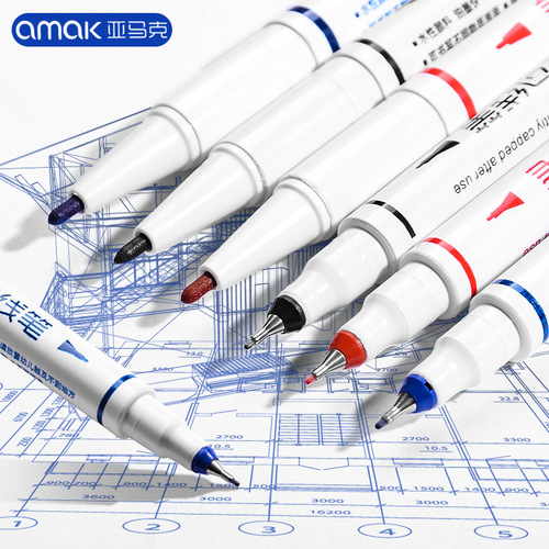 Art hook pen small double-ended water-based black marker student painting graffiti hand-painted tracing pen wholesale