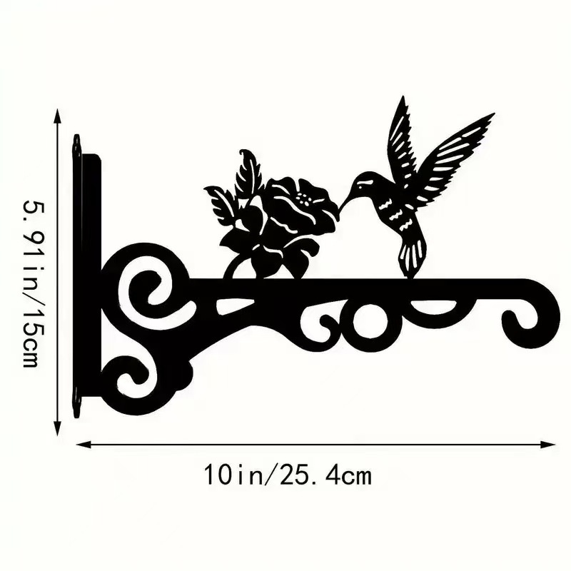 美学の壁の植物のフックの屋内および屋外-金属の掛かる植物のブラケットのベルトの美しい鳥の図