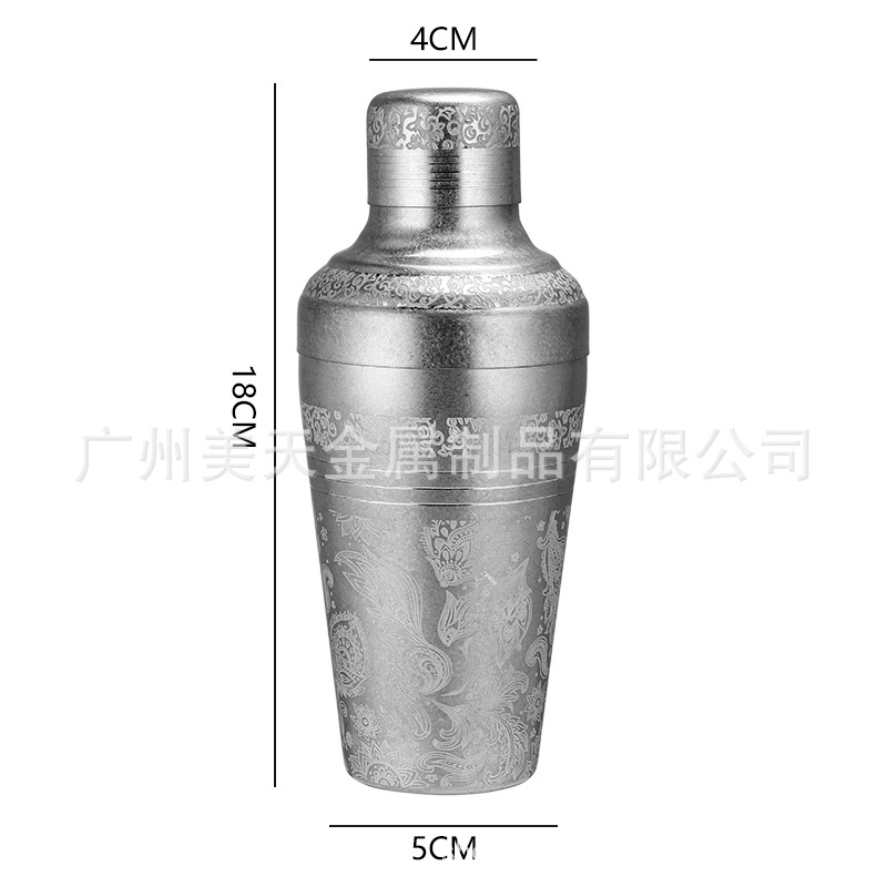 La taza americana de la coctelera Hall de la tres-Sección de Boston de la coctelera del acero inoxidable 304 helada para los viejos fabricantes del comercio exterior