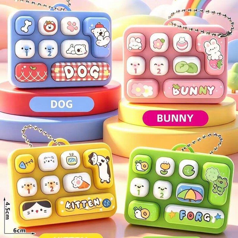 Cross-border small 9-key stress-relief keyboard, fingertip-press creative keychain, backpack charm, mini children's toy