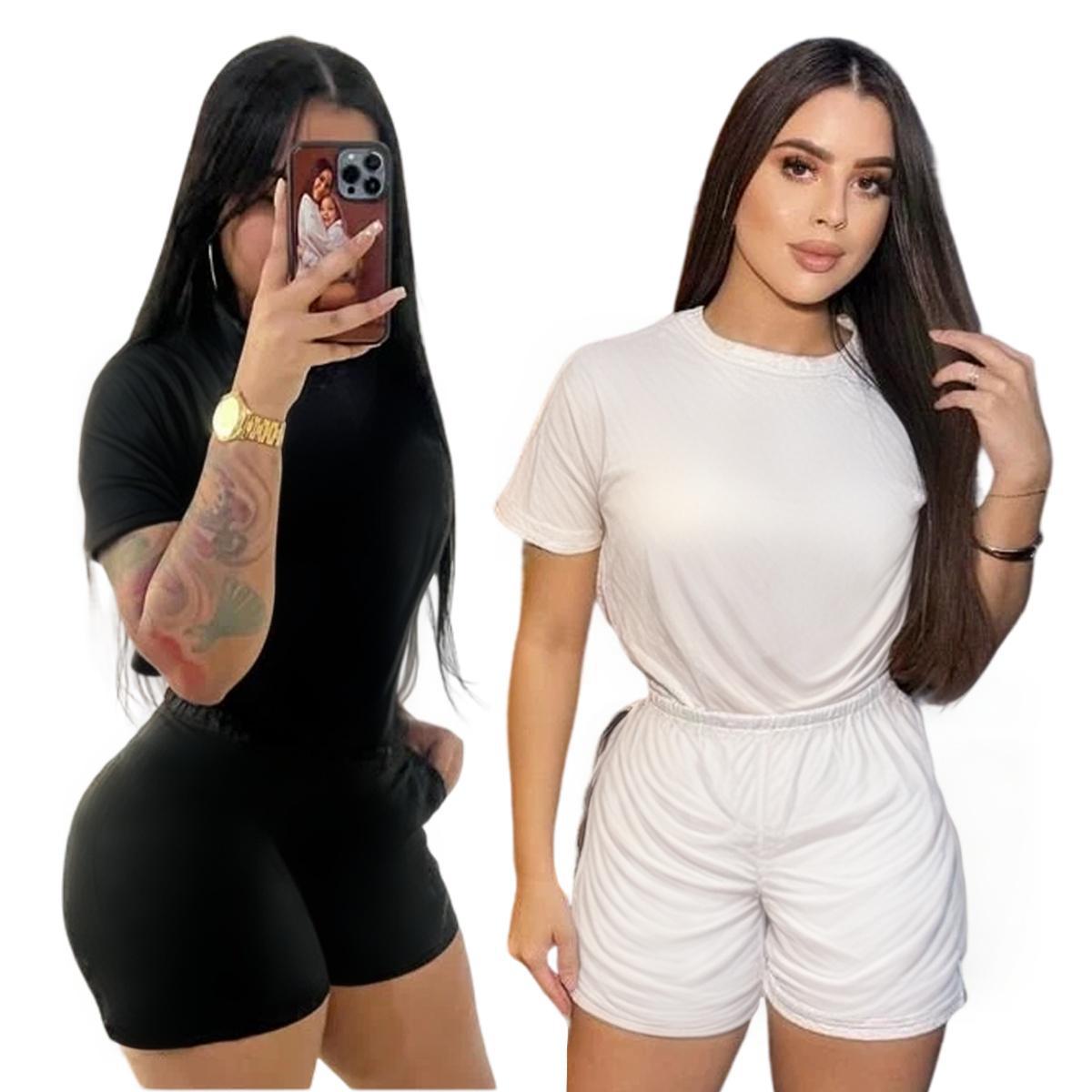 J5187 European and American Summer New Fashion Women's Jacquard Embroidered Short-Sleeved Shorts Colorful Belt Sports Suit