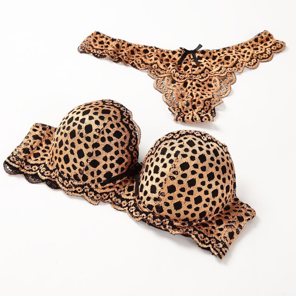 Sexy Leopard Print Bra Set Ladies Underw