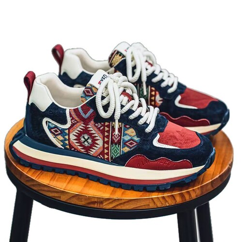 Seasonal Men's Casual Sports Shoes Trendy Youth Student Versatile Father's Shoes Live Streaming Low-top Thick-soled Men's Shoes