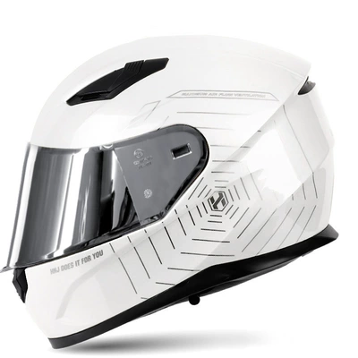 Motosiklet kaskı (dəbilqə) – non-bicycle helmet - bright-white-spider-silver-plated-m