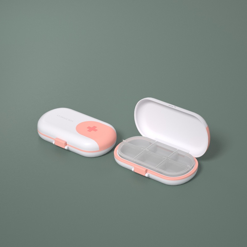 プラスチック製の収納ボックス、ピルボックス、ポータブルピルディバイダー、7日間のポータブルストレージ、小型ピルカッター、ミニ薬箱|undefined
