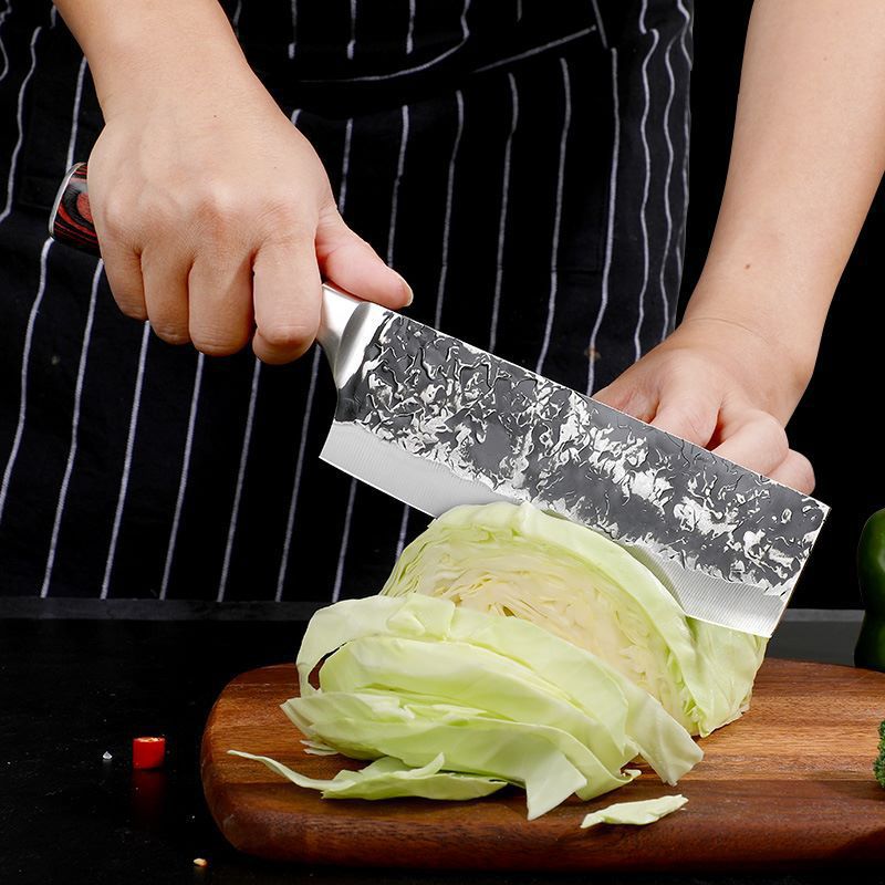 Cuchillo de cocina cuchillo de corte de cocinero doméstico súper rápido afilado sin molienda forjado cuchillo de cocina pequeño conjunto de cuchillos de acero inoxidable sin
