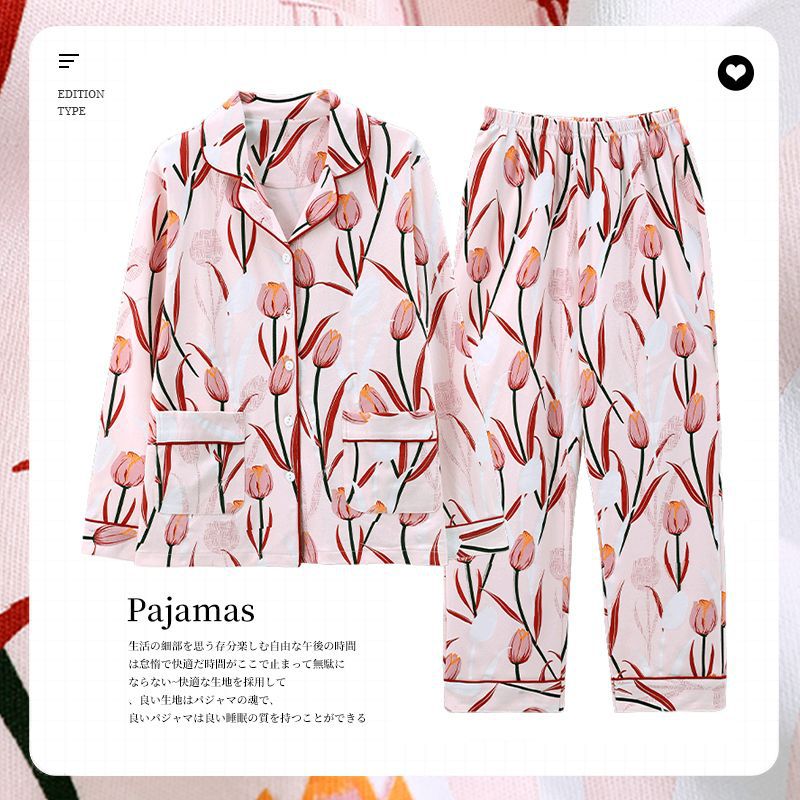 100% pijamas de algodón de las mujeres de primavera y otoño de manga larga más el tamaño de desgaste del hogar de algodón de invierno ropa de confinamiento traje de verano