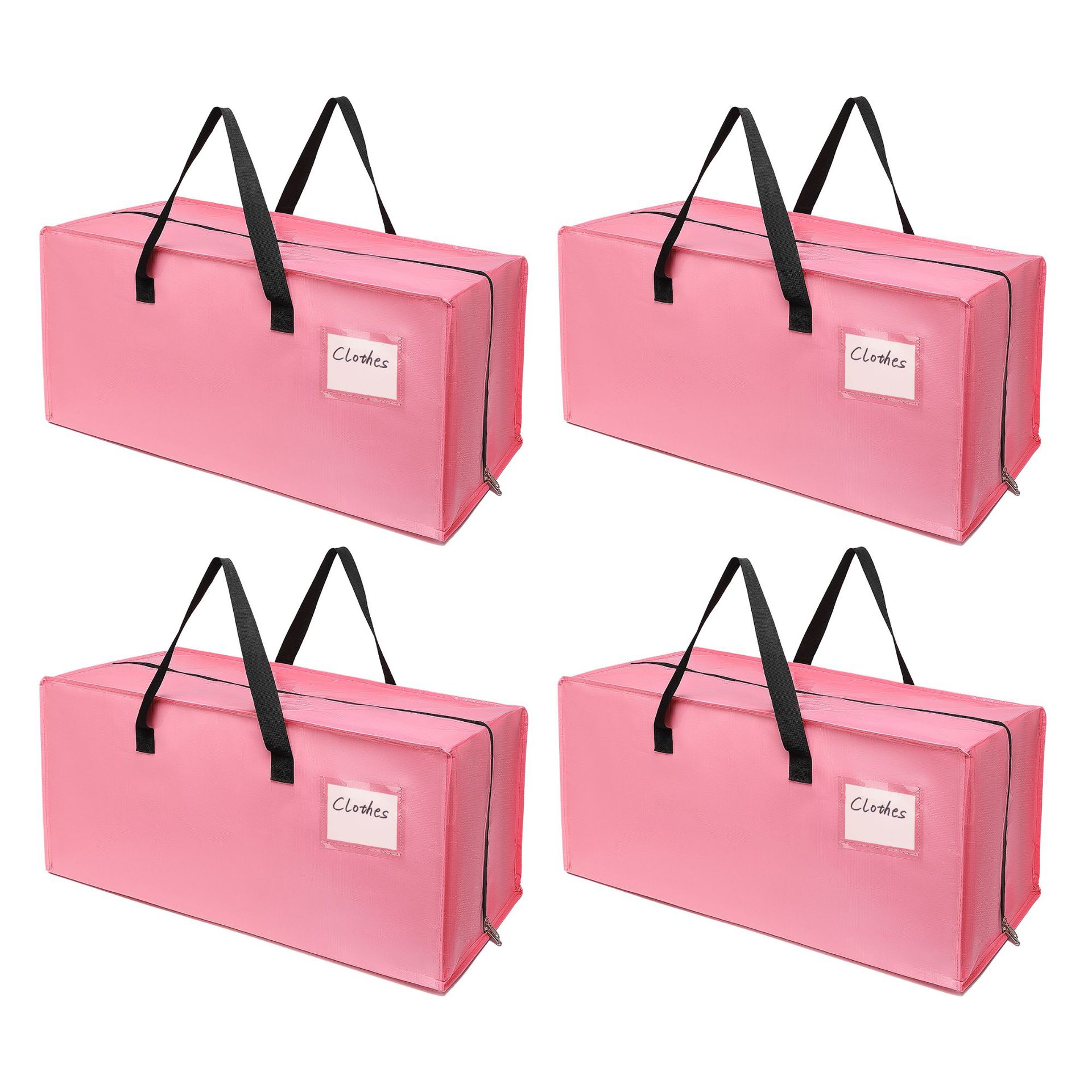 Large Pink Moving Bag Made of Pp Woven Material, Quilt Storage Bag, Outdoor Camping Travel Clothing Luggage Carrying Bag