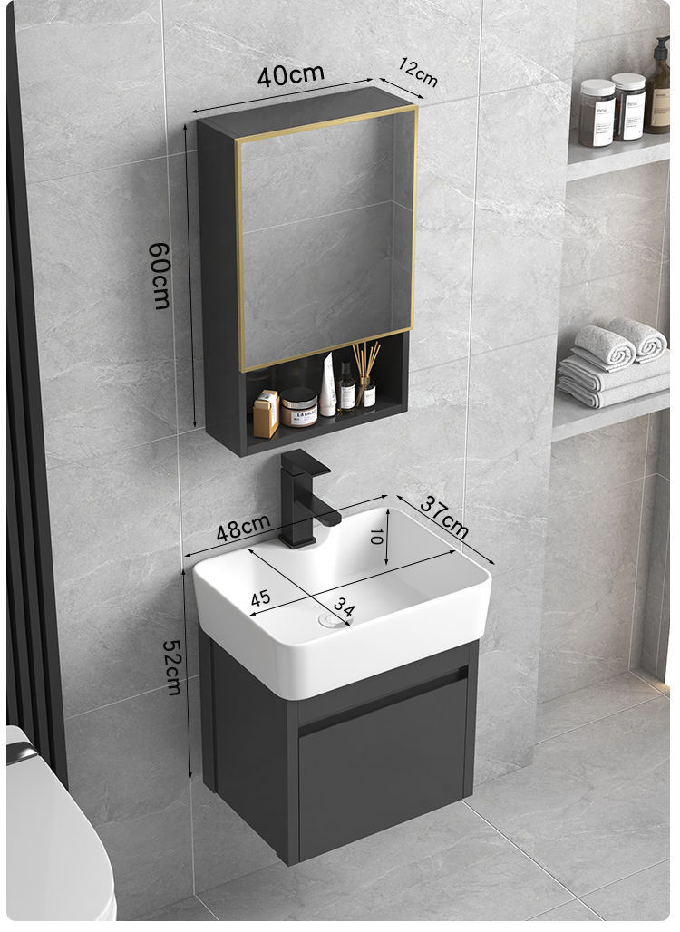 Bathroom cabinet, small-sized bathroom washbasin, washbasin combination, ceramic integrated washbasin, balcony, space, simple and new undefined