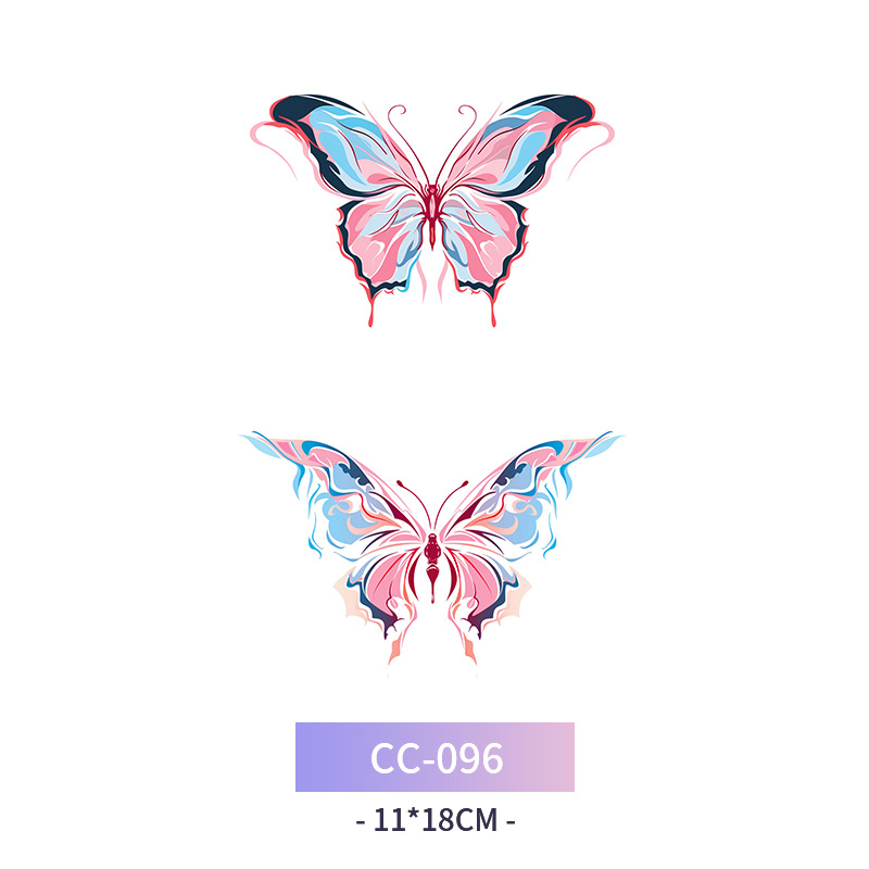 Transfronterizo en stock al por mayor de halloween colorido mariposa tatuaje pegatinas simulación sangrienta cicatriz pegatinas divertidas pegatinas impermeables