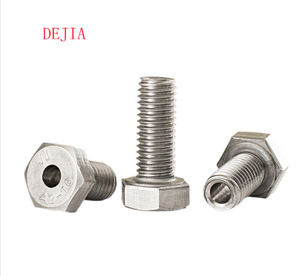 304不锈钢外六角空心螺丝中空螺栓口罩机穿线通孔螺钉M4M5M6M8M10