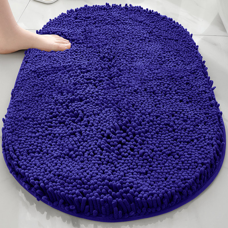 Alfombra absorbente de baño de chenilla ovalada Alfombra de pie de puerta de baño Alfombra antideslizante de entrada de baño Alfombra de dormitorio