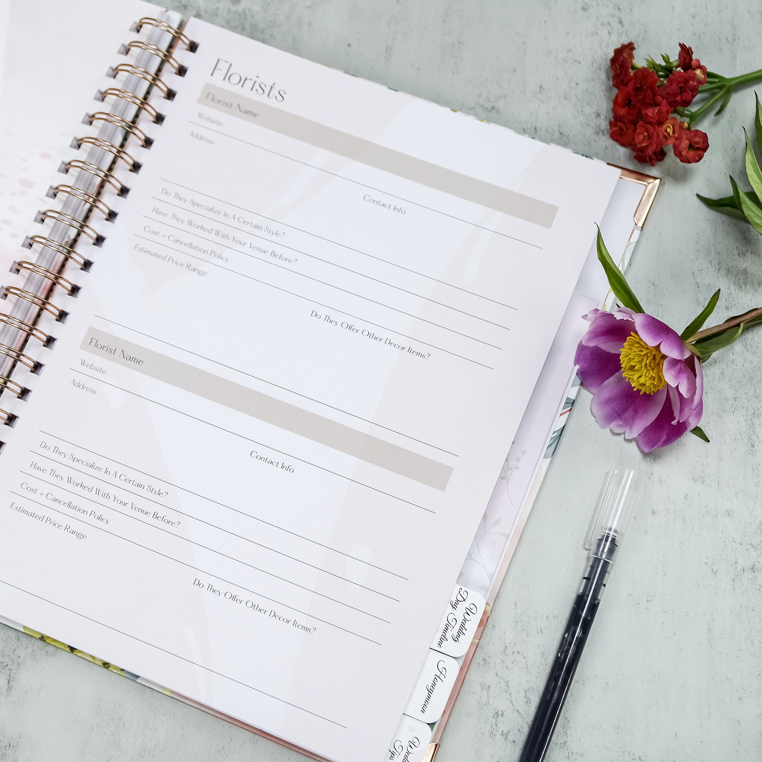 2024 nuevo planificador romántico boda planificación libro de alta apariencia bobina compromiso planificación cuaderno al por mayor