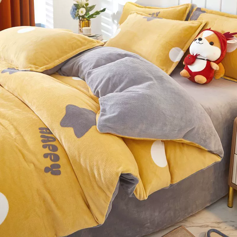 Утолщенный молочный бархатный пододеяльник, цельный двусторонний флисовый пододеяльник на флисовой подкладке, зимний плюшевый фланелевой коралловый бархатный пододеяльник для общежития, односпальный