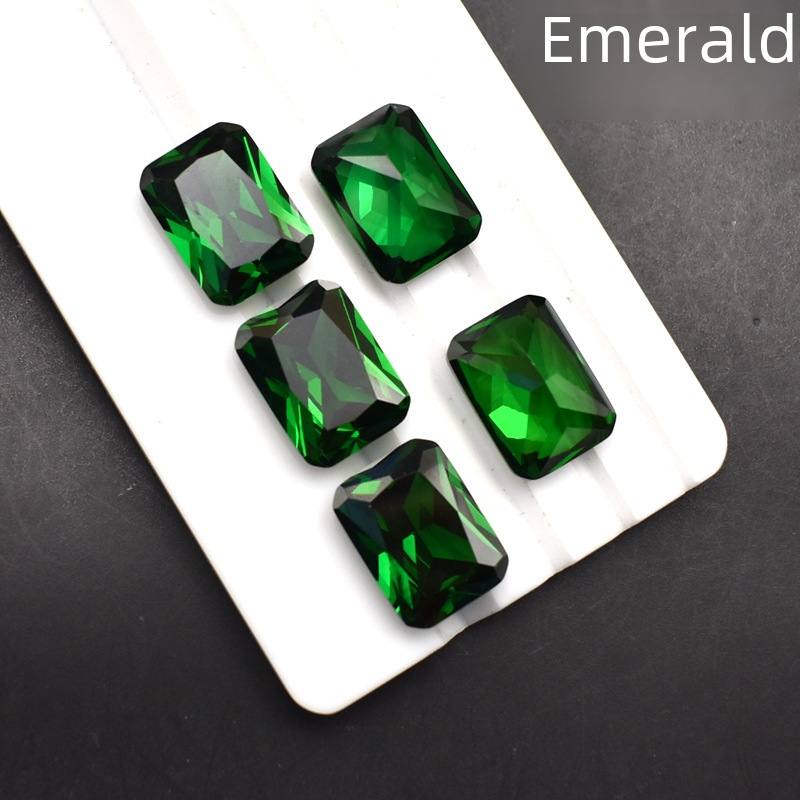 rectangular green square gemstone for ring