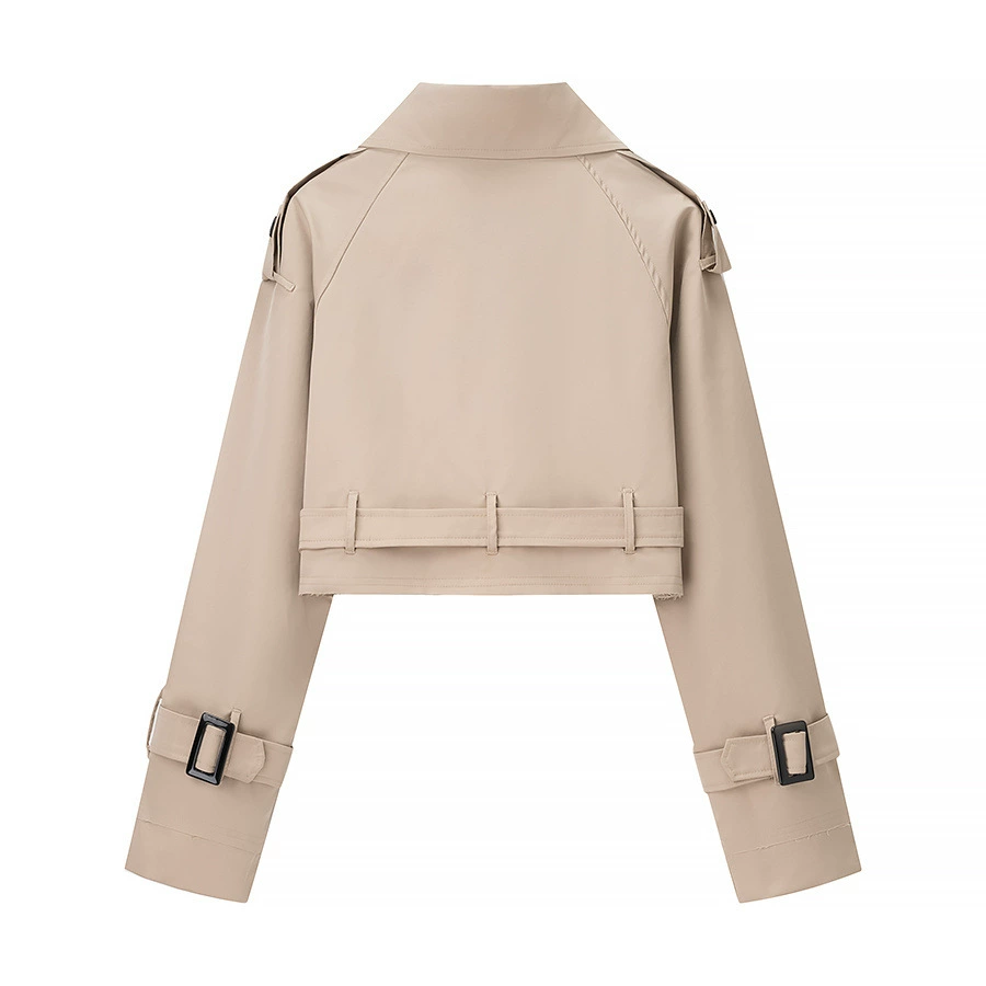 Модерн короткое цветное trench coat, оптовая продажа, европейский стиль, французский стиль, свободный силуэт, британский стиль
