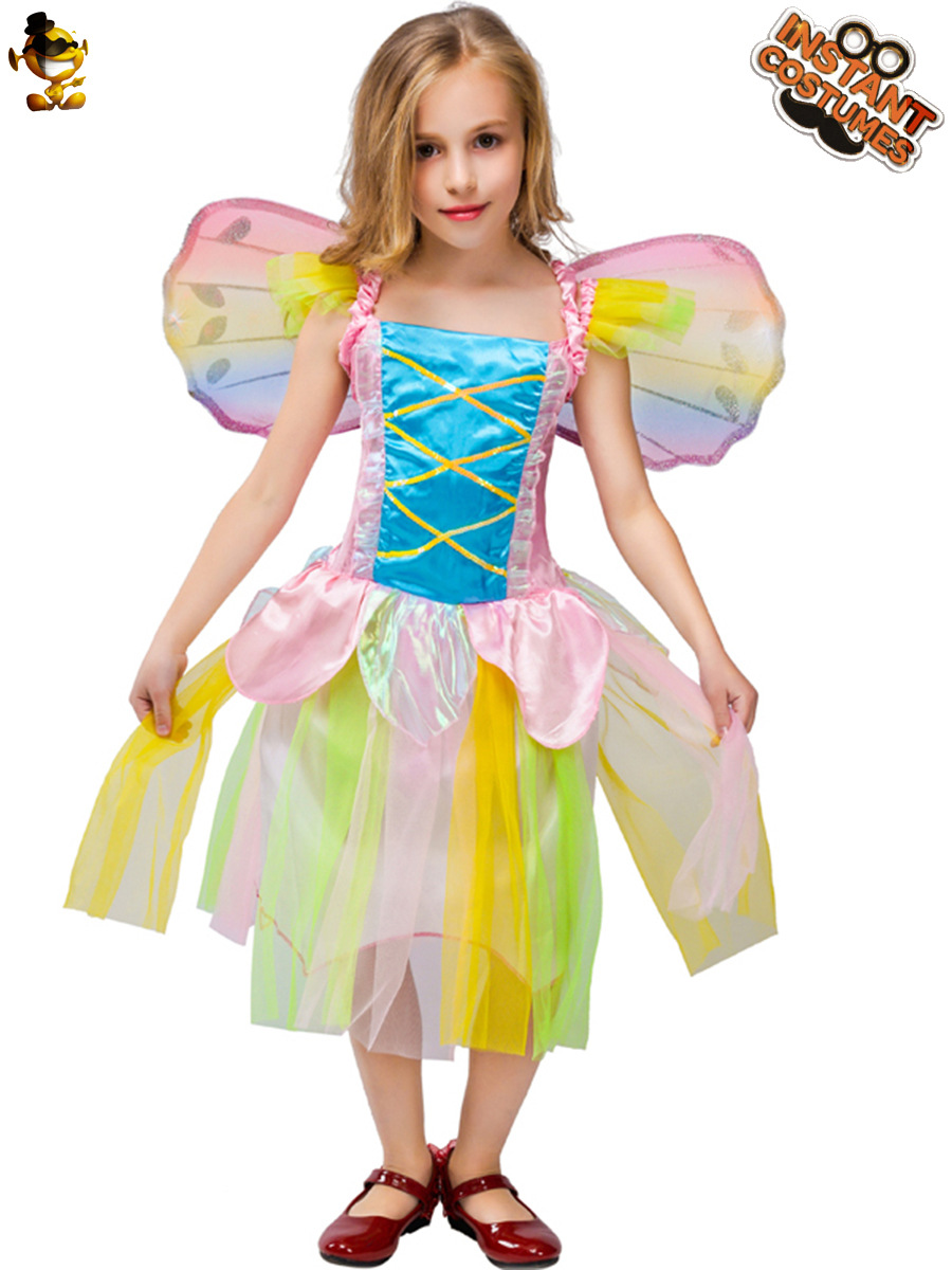 Disfraz de fiesta de Carnaval de Halloween traje de disfraces traje de rendimiento de etapa niña falda de hadas de colores