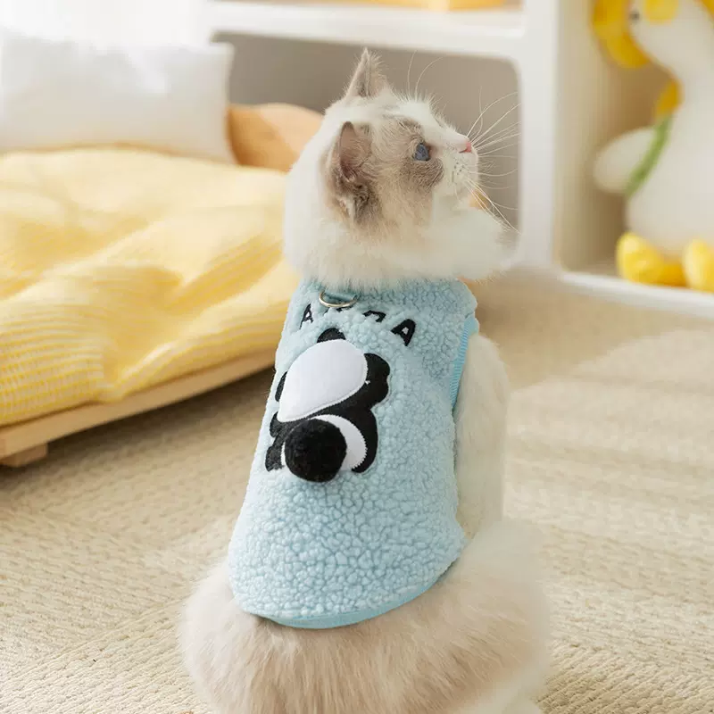 猫衣服秋冬季可爱小动物保暖绒衣小型犬幼猫狗狗两脚衣宠物猫服饰