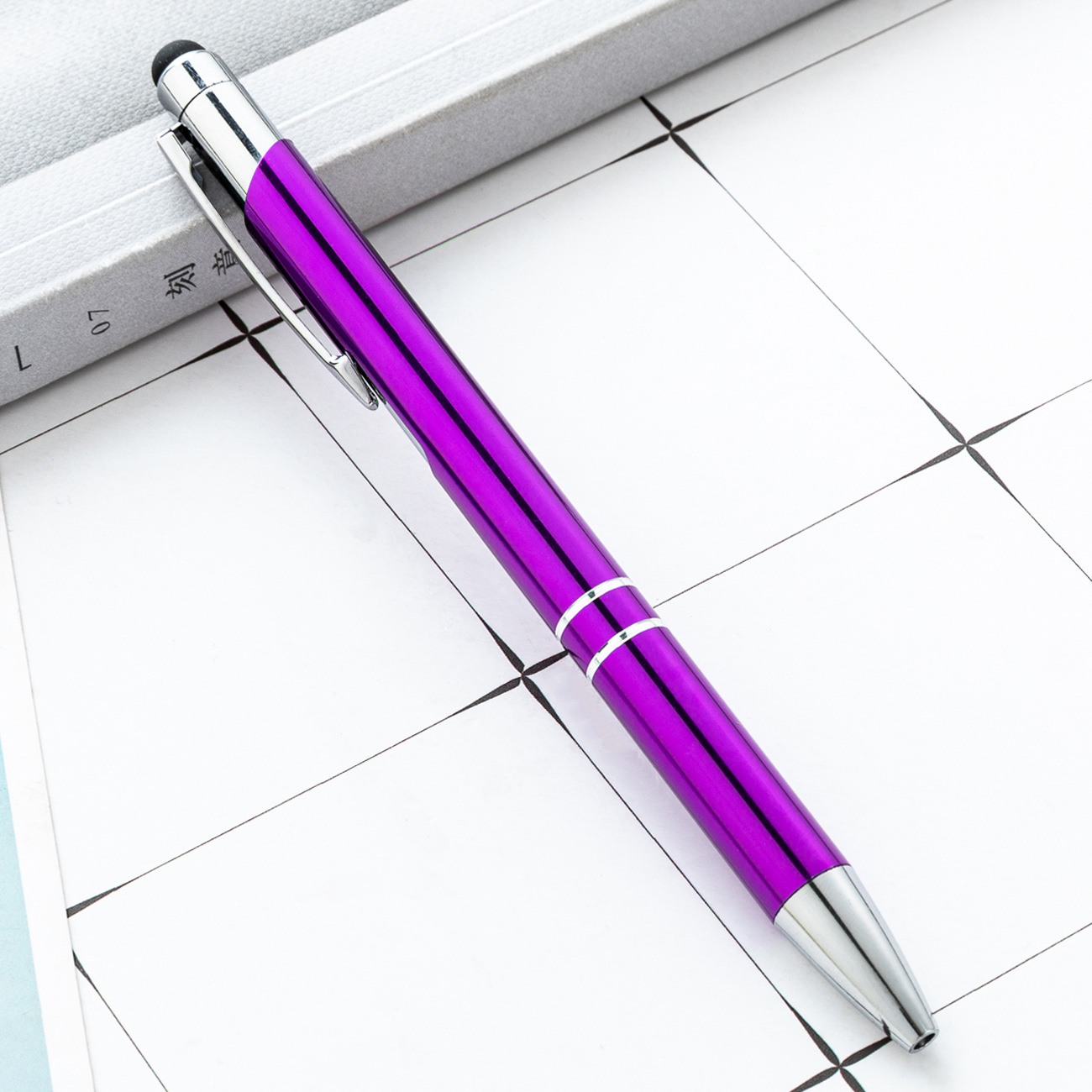 Bolígrafo de bola táctil mayorista de metal de aluminio capacitivo de mano pantalla táctil de doble propósito lápiz de capacitancia de metal