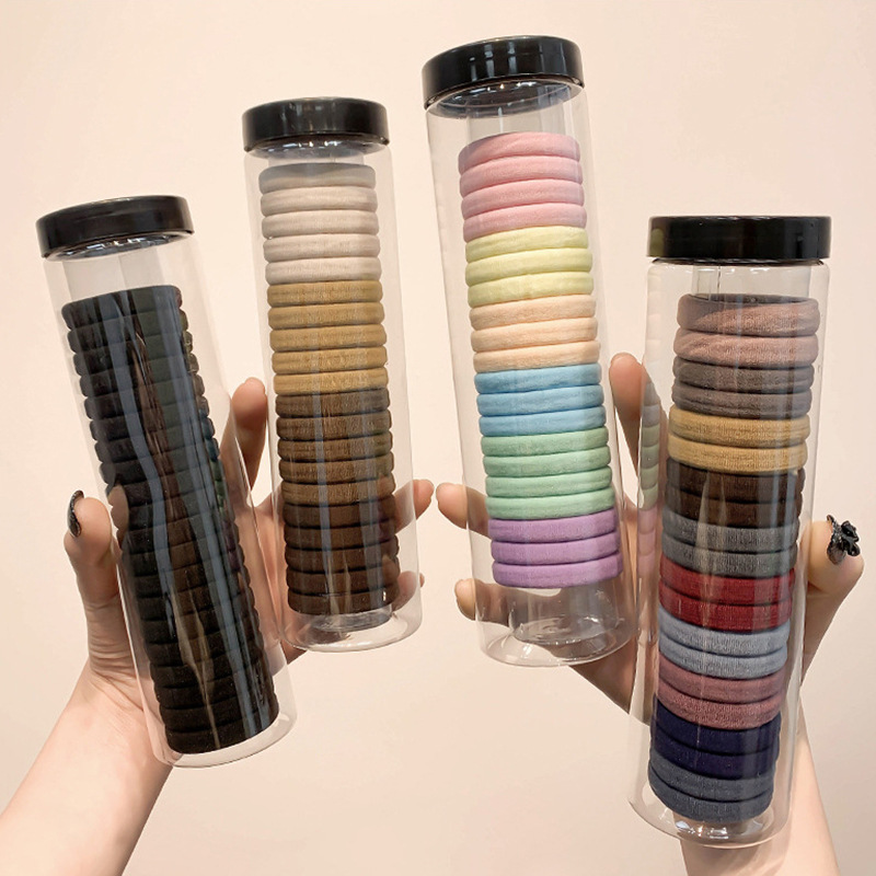 Black Canned High-Elastic Hair Rope, Durable Rubber Band, Simple Elegant, Hair Tie, High-End Hair Tie, Hair Accessory